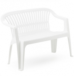 Zahradní plastová lavice DIVA bílá
