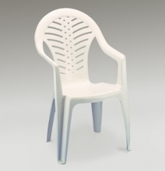 Zahradní plastová židle OCEÁN bílá vysoká