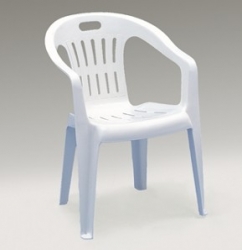 Zahradní plastová židle PIONA bílá nízká