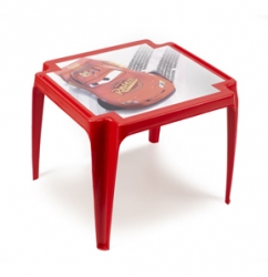Zahradní plastový stolek Disney dětský červený Auta